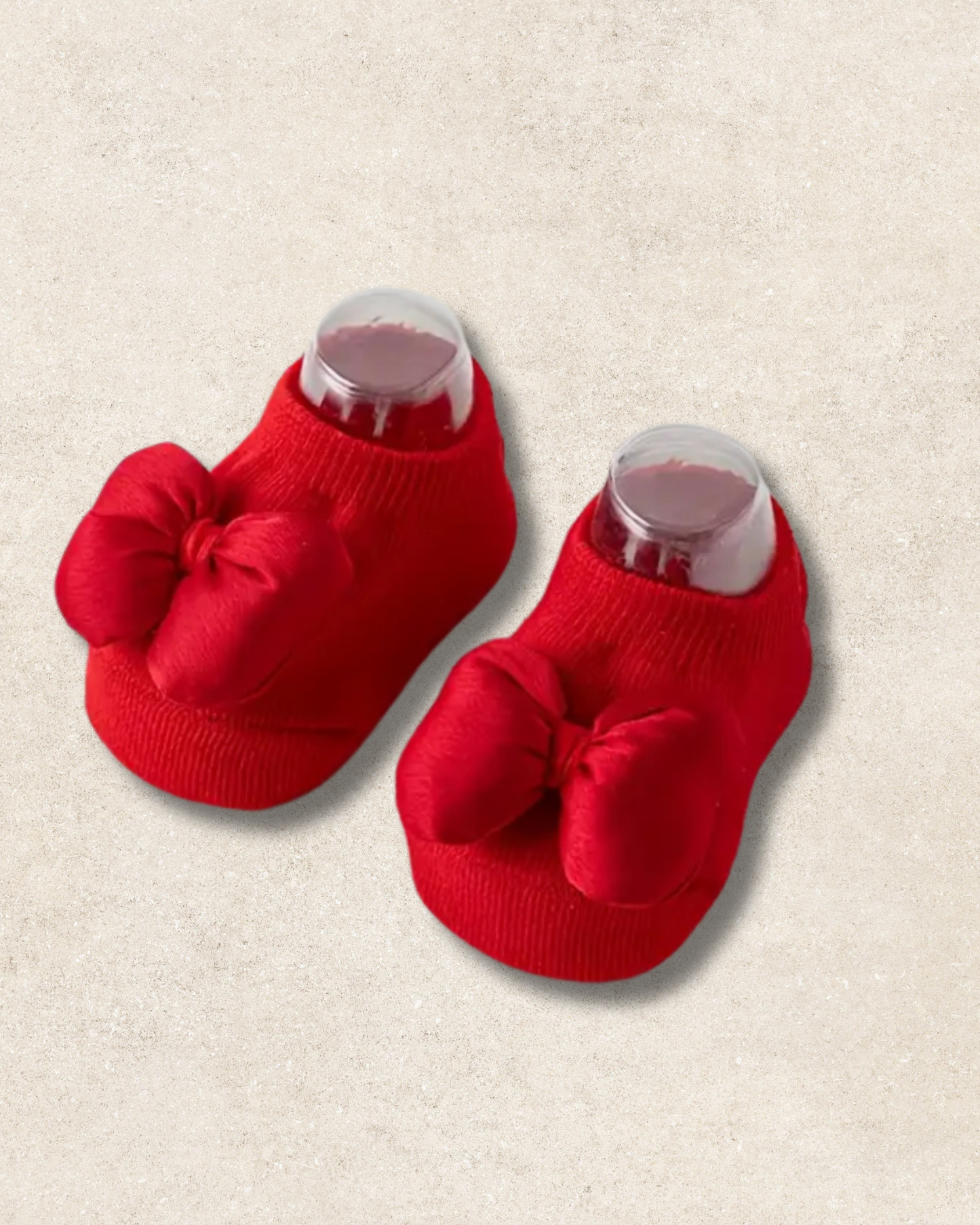 Söckchen für Babys in Rot mit Schleife