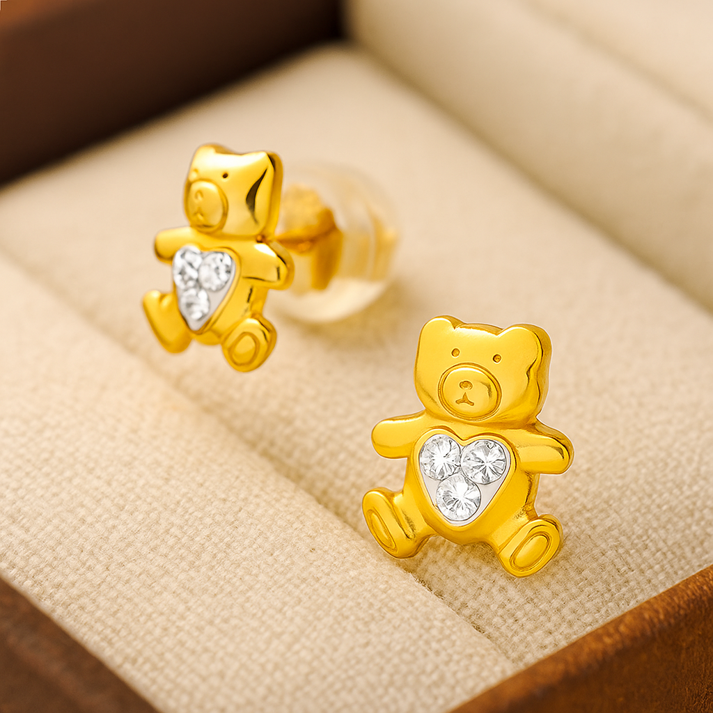Kinder-Ohrringe Teddy aus 925er Argent