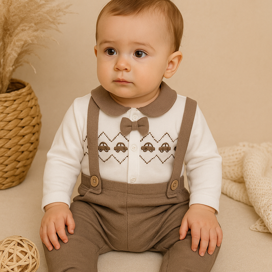 Little Prince – 5-Piece Baby Outfit Set Beige