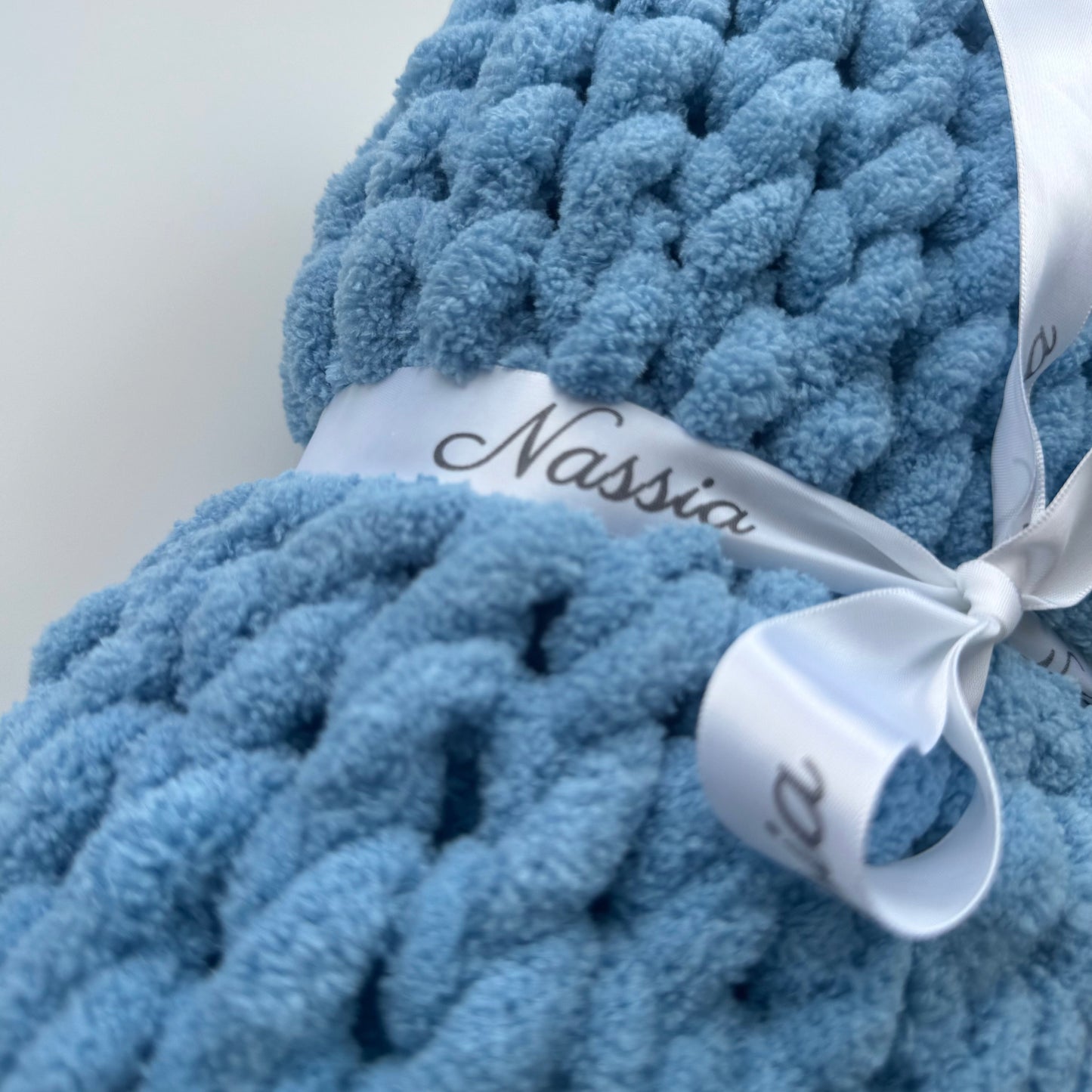 Handmade Crochet Blanket Blue