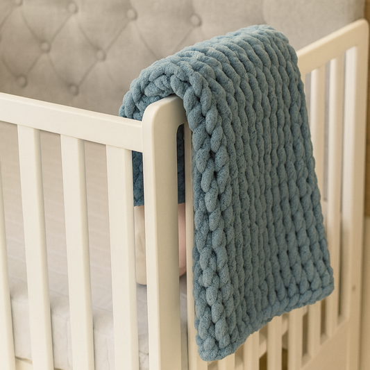 Handmade Crochet Blanket Blue