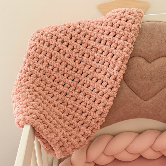 Handmade Crochet Blanket Pink